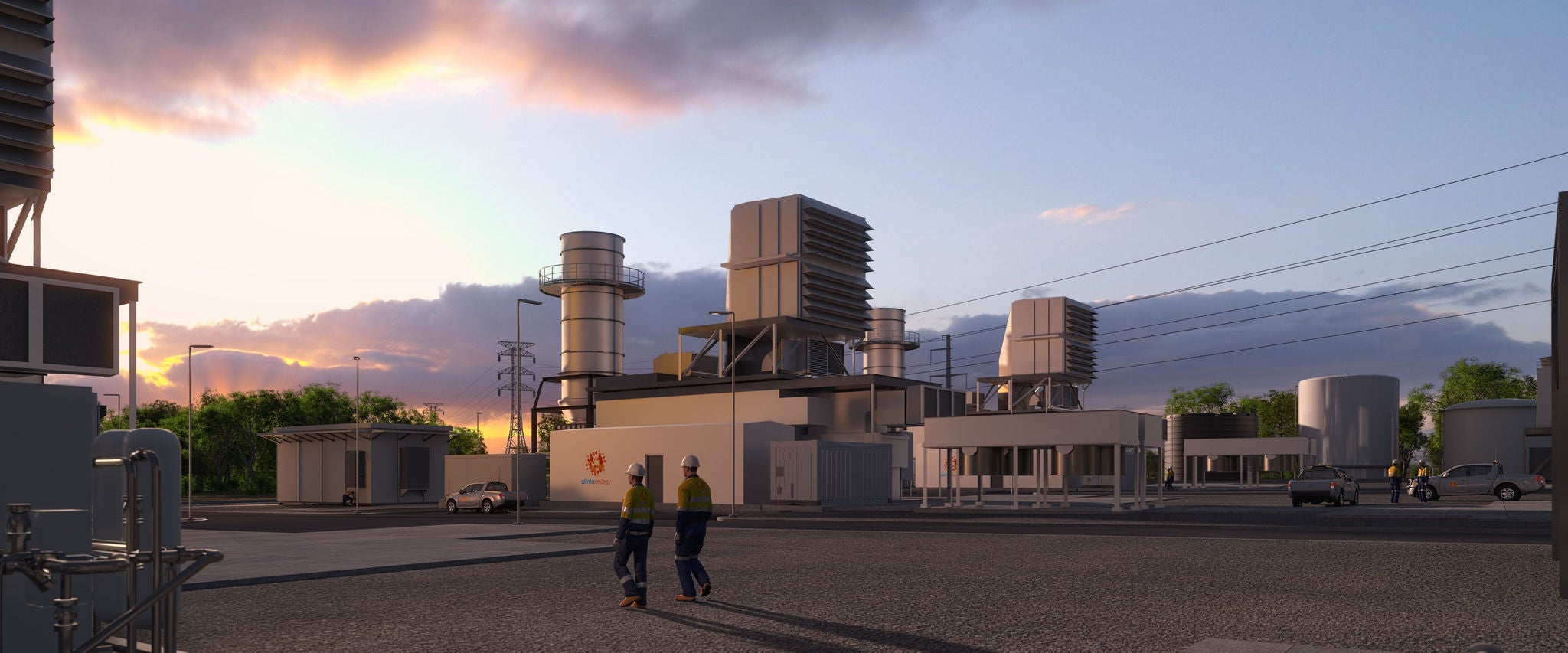 A CG concept showing a view of the proposed Braemar Energy Hub site on completion